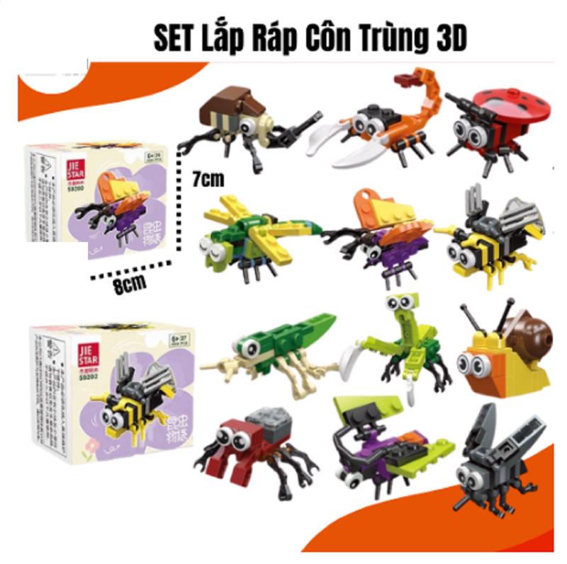 Combo Đồ chơi Lắp Ráp Côn Trùng 3D, Xếp Hình Động Vật giúp các bé khám phá thế giới với đa dạng các sinh vật khác nhau Tháo Lắp Toy