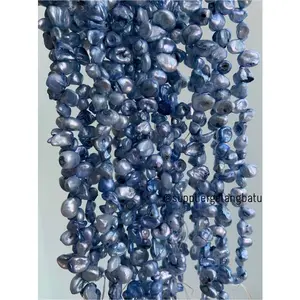 kerikil Mutiara Air Tawar KESHI BIRU tetes OVAL fresh water pearl blue