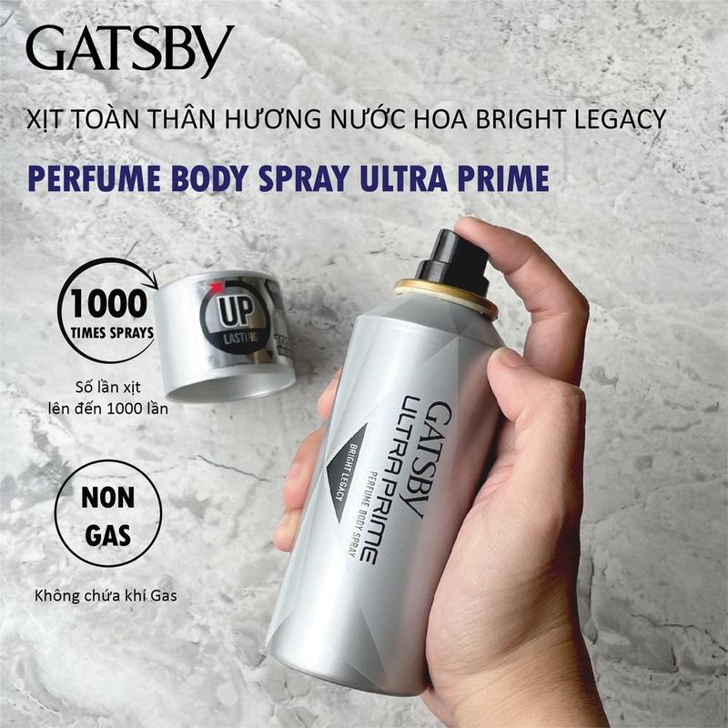 Xịt Toàn Thân Hương Nước Hoa GATSBY Perfume Body Non-gas/ Nam Xịt Thơm Khử Mùi