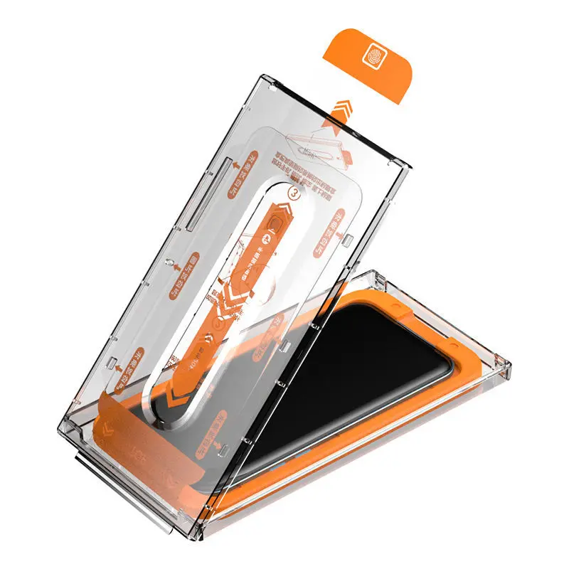 Apple phone tempered film anti-peeping blue light protective film second film dust removal chamber artifact box high definition full screen explosion-proof full glue dust-proof bubble-free glass new