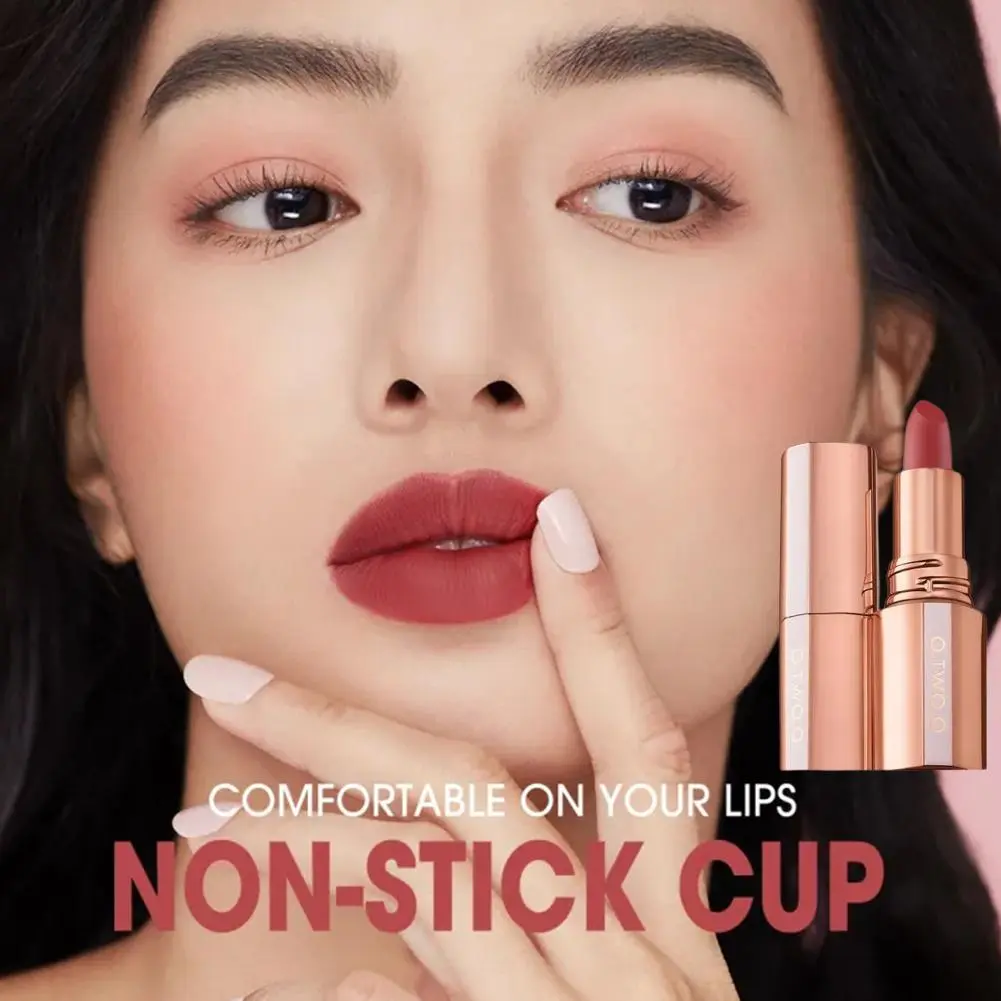 【TERSEDIA&COD】O.TWO.O Lipstik Nude Lembut Lip Balm Lipstik 8 Warna Tahan Air Tahan Lama
