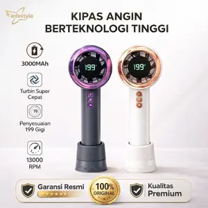 Infityle Kipas Angin Portable Mini 199 Speed USB Rechargeable Kipas Genggam Digital Display Mini Fan Portable