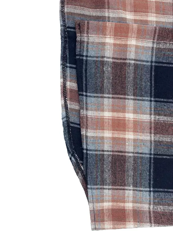 Women's Plus Size Plaid Print Flap Pocket Button Front Blouse, Casual Drop Shoulder Long Sleeve Shirt, Gift Set, Women Plus Clothing for Spring & Fall Daily Wear 5