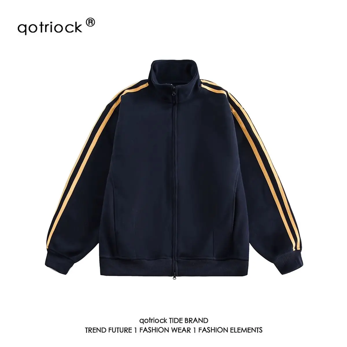 Áo Len Cardigan, Họa Tiết Sọc, Trang Phục Mùa Xuân Và Mùa Thu OOTD Cho Nam, Thương Hiệu Thời Trang Mỹ, Phong Cách Cổ Điển Thường Ngày Cổ Chân Đế Có Khóa Kéo, Áo Khoác, Áo Khoác Menswear