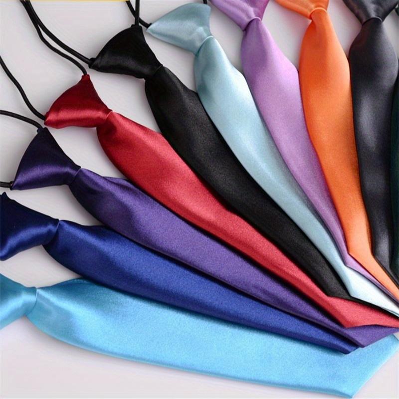 Solid Color Short Tie Accessory Set - Elastic Band, Perfect for Casual Uniforms, Performances, Parties, and School 4