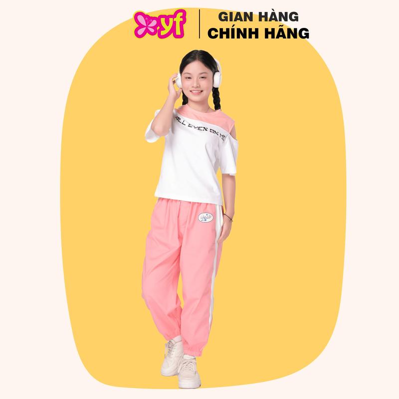 Product Introduction of Áo Thun Khoét Vai YF Năng Động Cho Bé Gái Từ 18-55 KG Chất Vải Cotton Mềm Mại Thoáng Mát TAX028-4 5