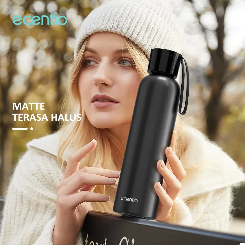 ecentio & FOODI botol air minum/Botol Air bicycle botol minum 615ml/750ml/1000ml Tumbler Sports Botol minum Aluminium/Sport Anti Bocor Botol 2
