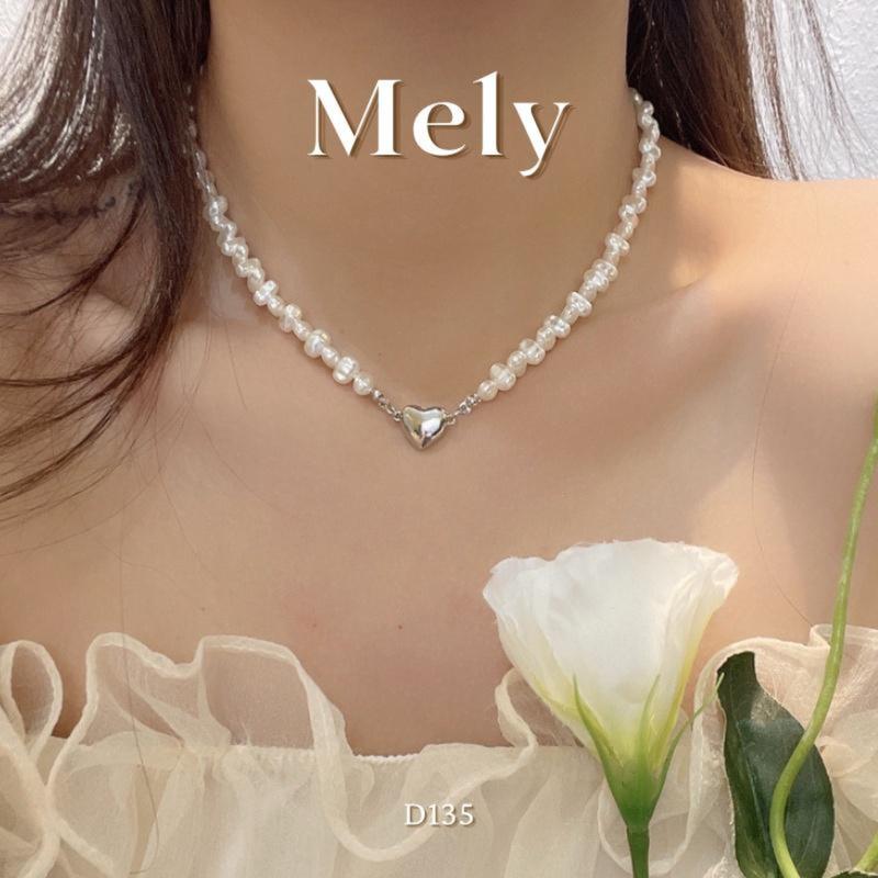 Bộ dây chuyền vòng tay hình tim hottrend phong cách Hàn quốc đơn giản sang trong, vòng cổ ngọc trai