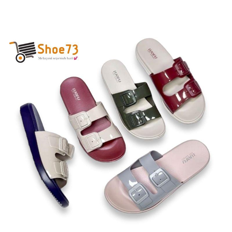 LUOFU E 7188 -B2K5WS SIZE 36-40  l Sandal Selop ban 2 jelly wanita l Sendal kokop cewek impor 1