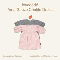 Gambar lovedede - Aina Gauze Crinkle Dress - Dress Crinkle Lengan Panjang Bayi & Anak Perempuan dari Lovedede Kota Tangerang 3 Tokopedia