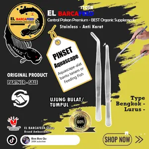 Pinset Anatomis Stainless Steel untuk Feeding Ikan dan Aquascape - Tersedia Lurus dan Bengkok