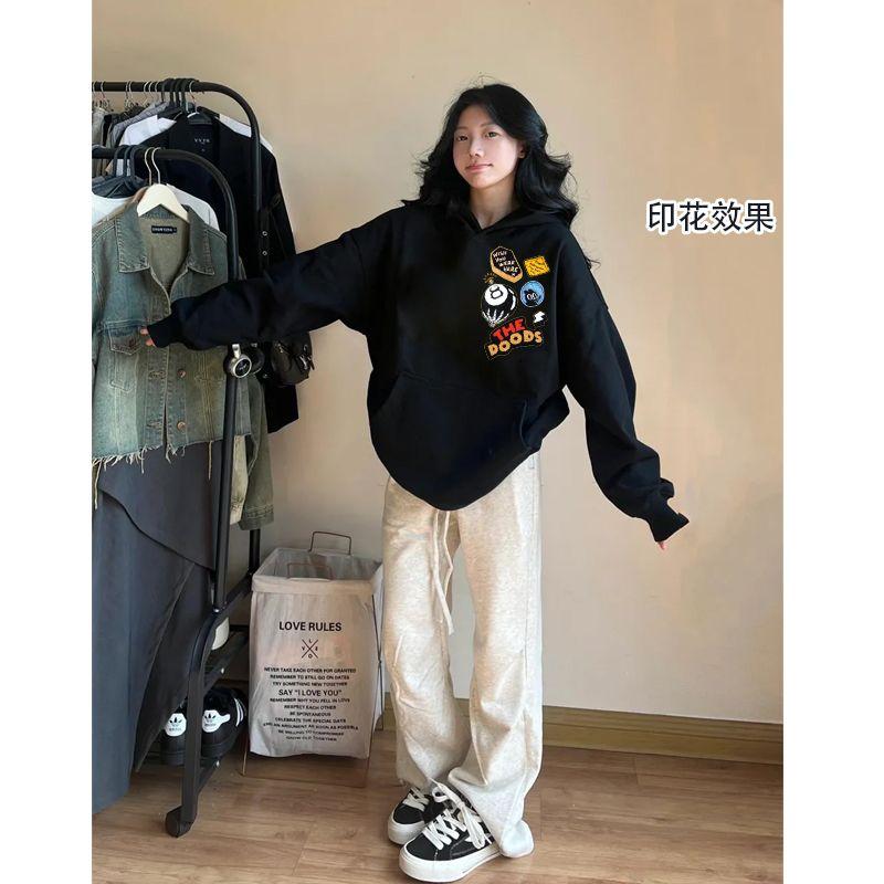 Product Introduction of Áo Hoodie Phong Cách Đường Phố Cho Nam, Phong Cách Năm Mới, In Chữ Mỹ Lót Lông Cừu, Dày Dặn, Dáng Rộng Vừa Vặn, Áo Phong Cách Ins, Dành Cho Nữ 15