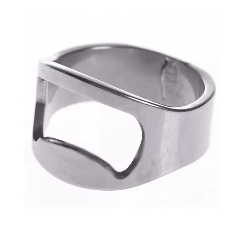 Stainless Steel Finger Ring Beer Opener, 1 Count/4 Counts Creative Beer Bottle Opener, Portable Bottle Opener for Home Kitchen 5