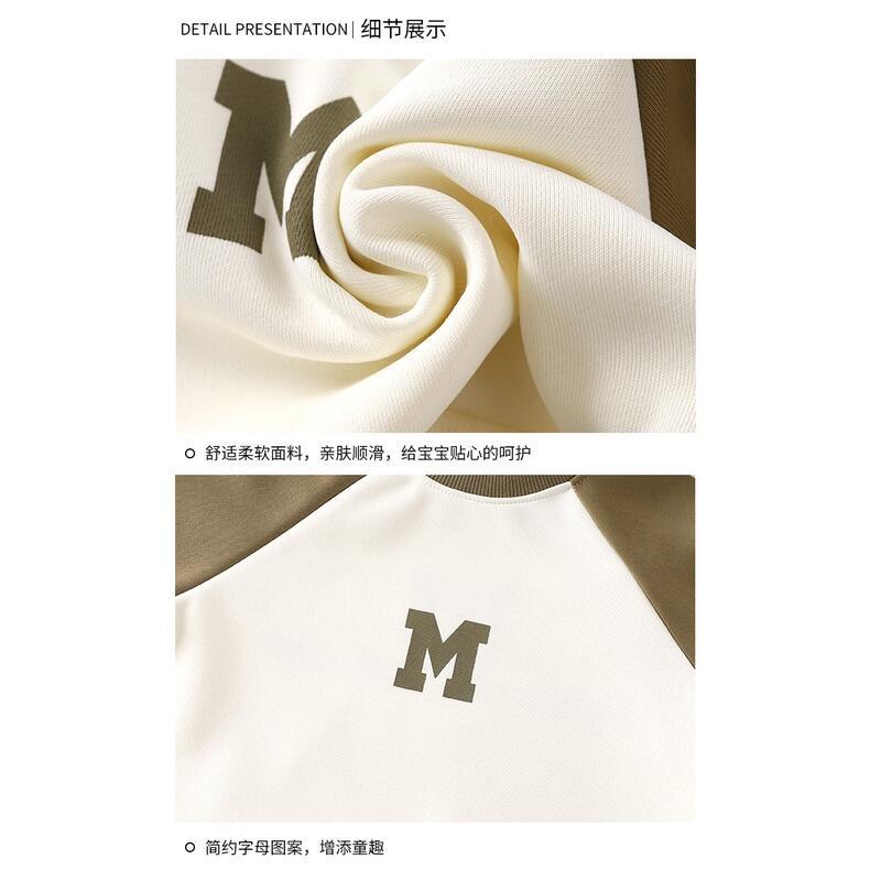 Product Introduction of ZY 70 160cm Ready Stock Children Casual Raglan Shoulder Sweatshirt Fashion Long Sleeved T Shirt Autumn Winter Baby Round Neck Pullover Color Blocking Sw 40