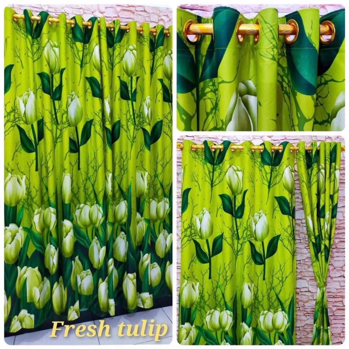 GORDEN MOTIF GREEN TULIP SMOKERING 10 Emas Kain