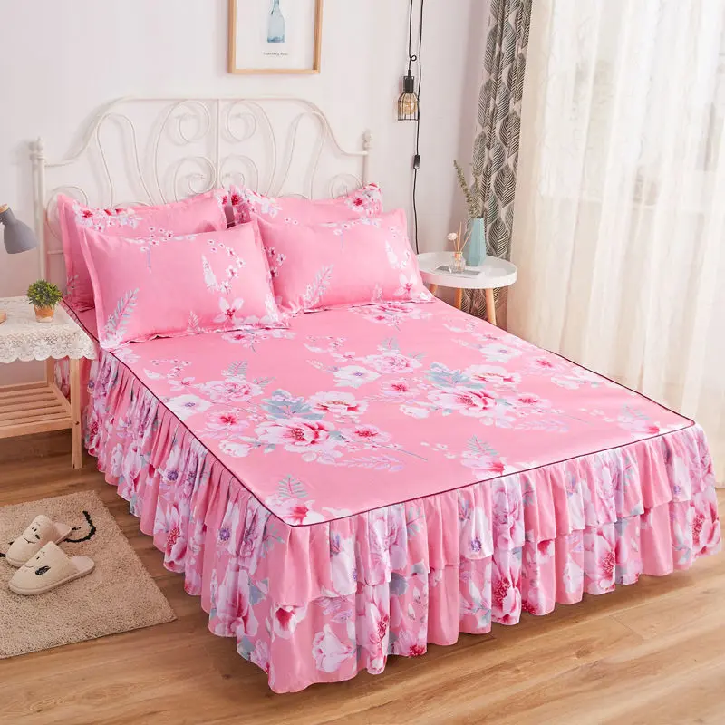 Váy Ga Trải Giường Công Chúa, Phong Cách Hàn Quốc, Cùng Mảnh, Chống Trượt, Chăn Ga Trải Giường Ren Hai Mặt, Thích Hợp Cho Tất Cả Các Mùa, Ss242024 4