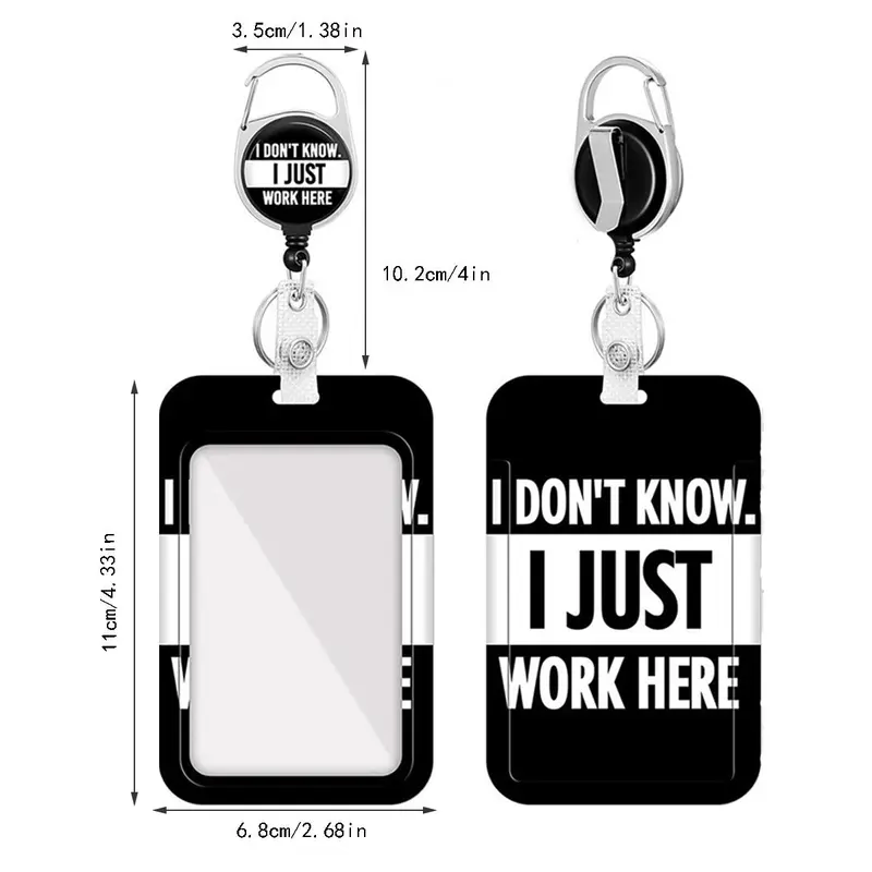 Funny Letter Pattern ID Badge Holder, 1 Count Badge Holder with Clip, Identification Badges & Supplies for Office, School, Hospital 1