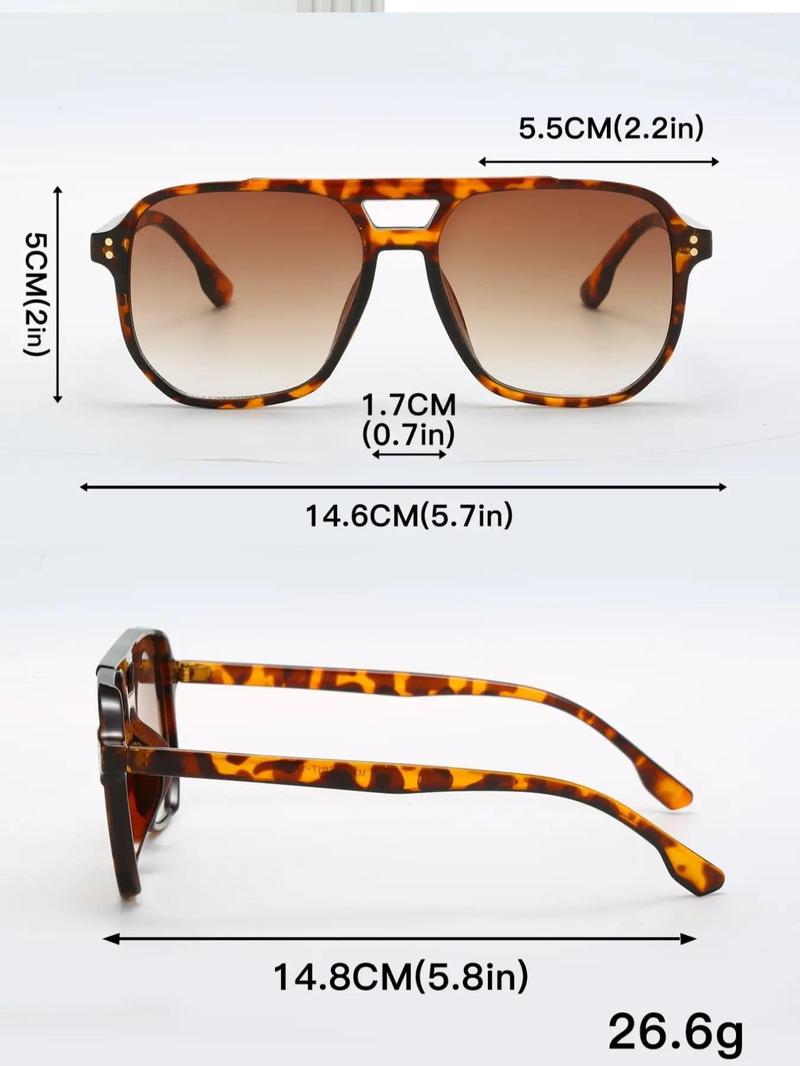 Product Introduction of Unisex Fashionable Tortoiseshell Print Sunglasses, Trendy Casual Sunglasses for Everyday Use, Fashion Accessories for Outdoor Activities 1