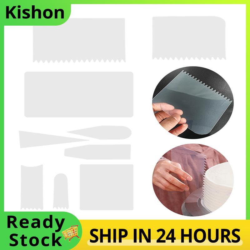 9PCS Flexible Plastic Cake Scraper Smoother Transparent Crea - TikTok ...
