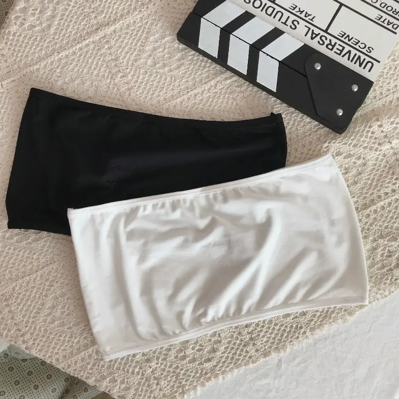 Non-Return Real Shot Cost-Effective [Essential for Girls] Korean Style Anti-Exposure Tube Top Bottoming Underwear Tube Top Thin Strapless Womenswear Comfort