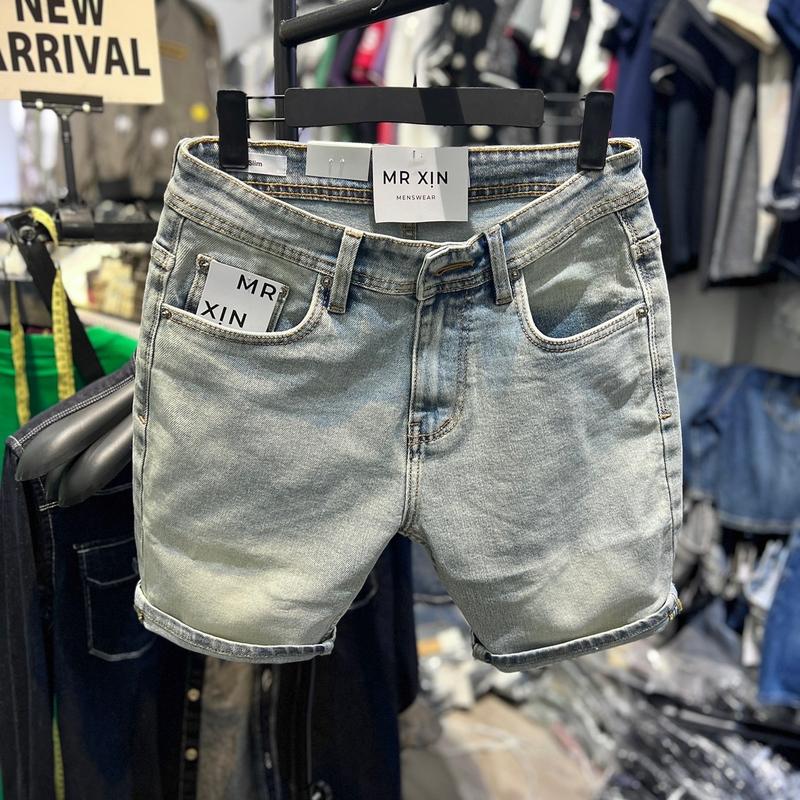 Quần Short  Jean nam với chất vải chính phẩm co dãn, form Slimfit mặc tôn dáng trên gối trẻ  trung phù hợp  đi chơi, mặc hàng ngày Menswear Pants Denim quanjeans namsale bò xanh trắng slim fit jeans quanaodep 2024