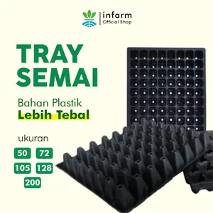 INFARM - Tray Semai Bibit Plastik Tebal, Pot Tray Penyemaian Bibit Tanaman Tersedia 50,200 Lubang untuk Persemaian