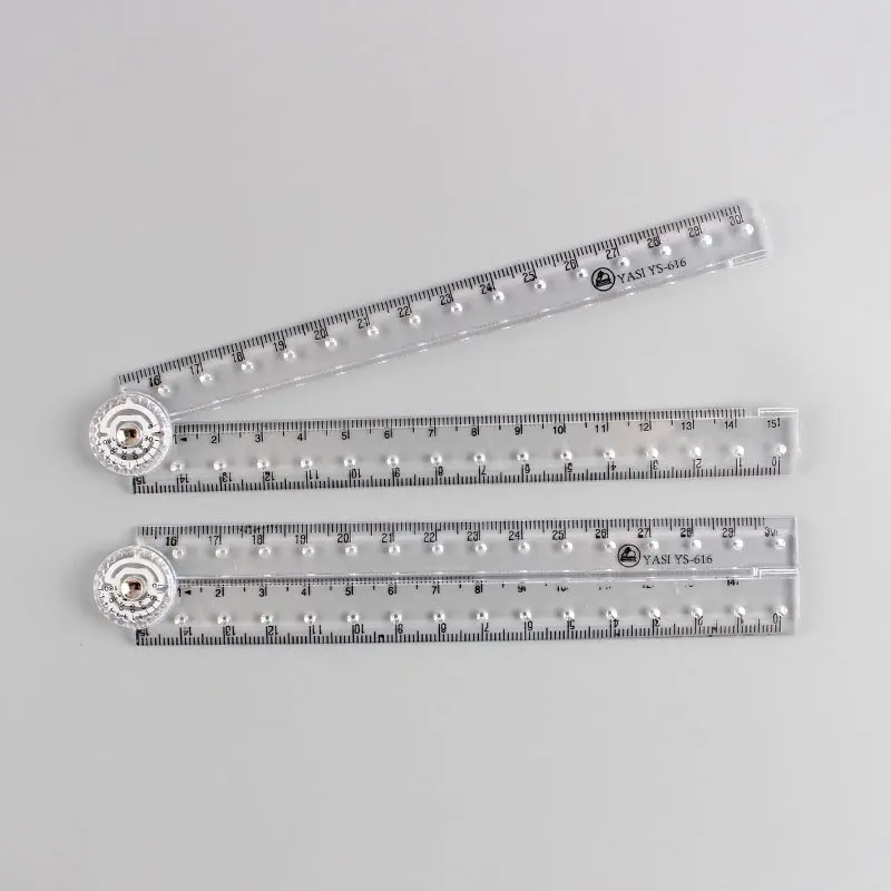 Thước Gấp Trong Suốt Bằng Acrylic, Thiết Kế Sáng Tạo, Với Cân Bằng Nhựa Đơn Giản, Thích Hợp Cho Học Sinh Và Vẽ, Thước Văn Phòng Phẩm 3
