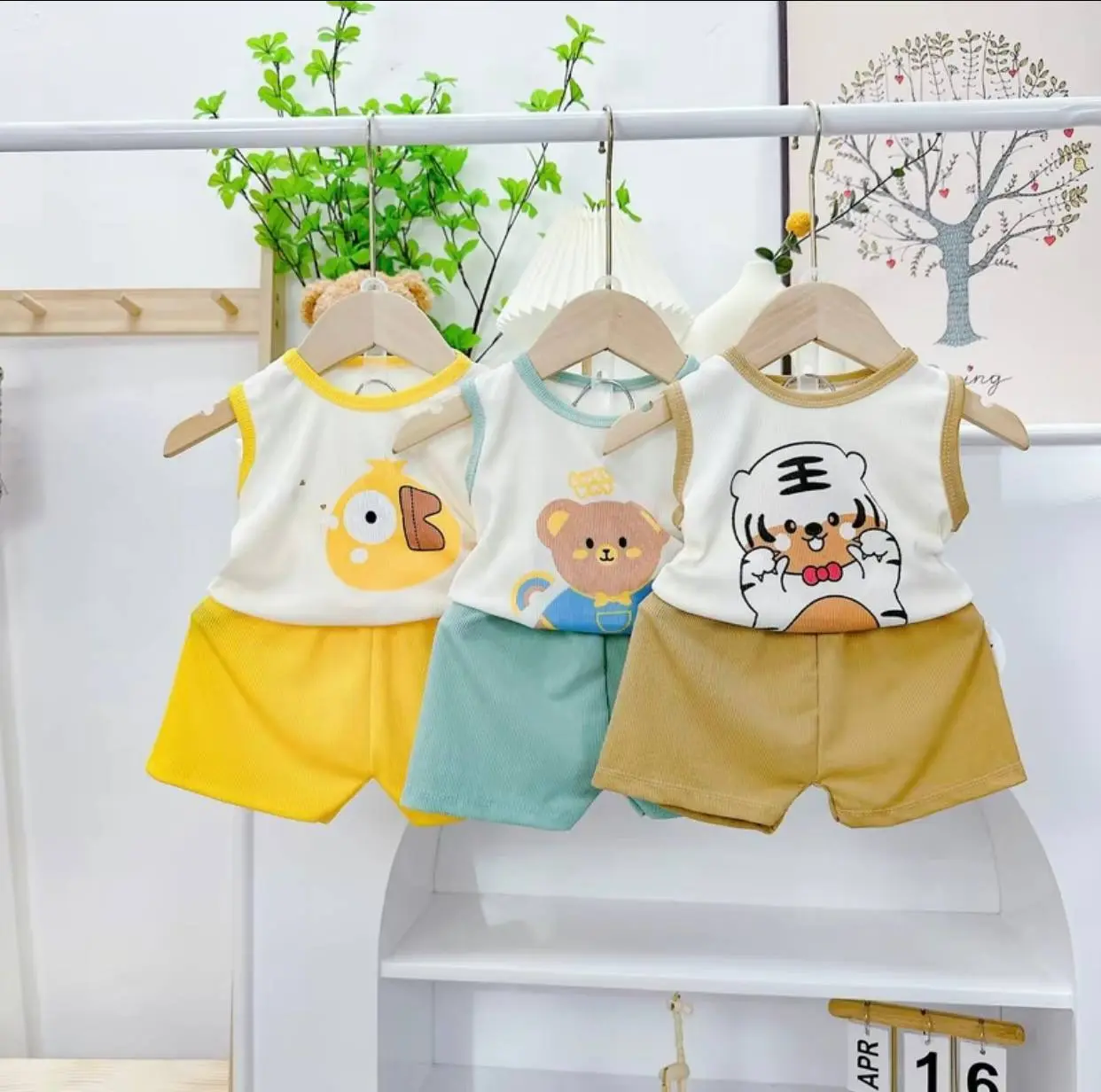 [3 bộ cộc tay] Bộ quần áo bé trai, bé gái mặc hè xinh yêu-Chất liệu thun tăm thoáng mát, thấm hút mồ hôi cho bé từ 5-16kg