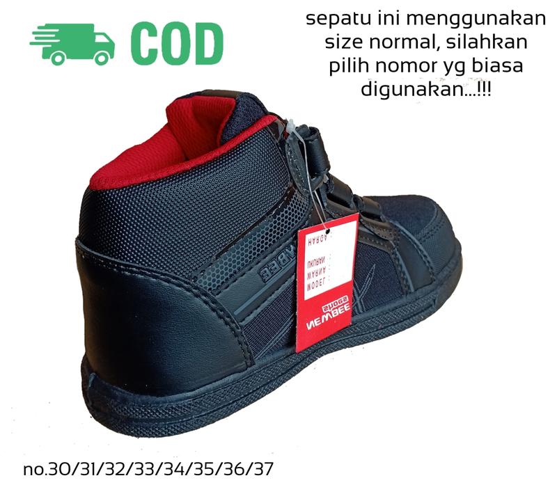 Sepatu Sekolah Anak  Perempuan Cewek Cowok Warna Hitam Murah Tali Perekat Rekat Velcro Kecil Tanggung Umur Usia PAUD TK SD SMP SMA Kelas 1 2 3 4 5 6 7 8 9 0 Tahun.TKTK02 Putih Bayi Laki-Laki 3