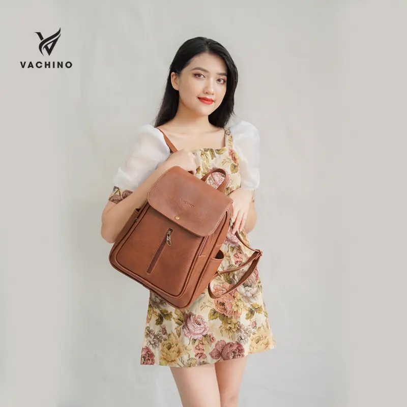 Balo da nữ công sở VACHINO-BG001. Bảo hành 12 tháng, đổi trả miễn phí trong 7 ngày. Đựng được tập A4. Backpack Đeo Vai Backpack Đeo Vai 4