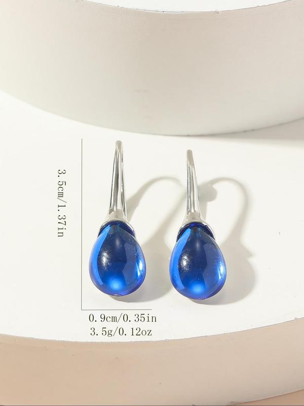 Fashionable Blue Teardrop Shaped Earrings, Fashion Jewelry for Party, Daily Clothing Decor, Trendy All-match & Exquisite Jewelry for Birthday Gift 1