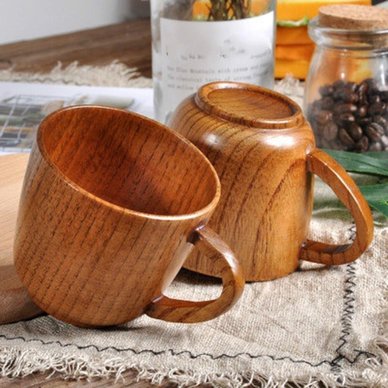 Handmade Wooden Cup Drinking Cup Natural Tea Coffee Beer Drinkware Cup Travel Teaware 0