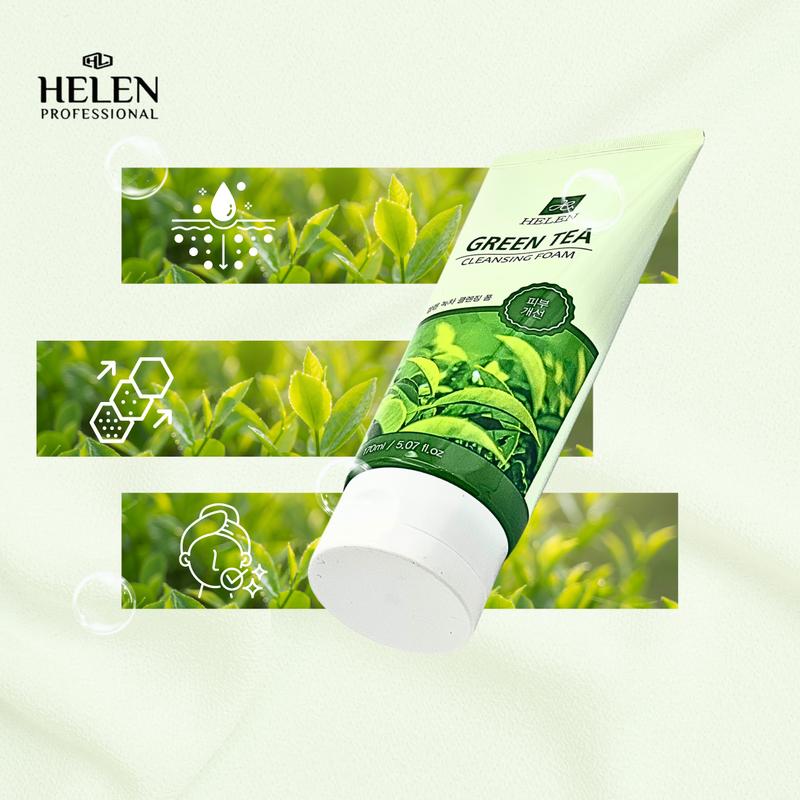 Product Introduction of SỮA RỬA MẶT TẠO BỌT TRÀ XANH HELEN GREEN TEA CLEANSING FOAM 170ML kem arbutin tosowoong 1