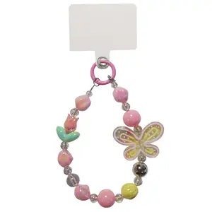 Super Lovely Gantungan Hp Aesthetic Korea Handphone Gelang Lanyard HP Headset Bluetooth Tas Aksesoris Liontin kupu Tulip