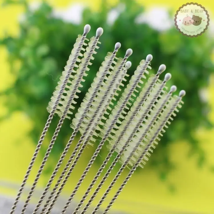 BS02แปรงล้างหลอด 17.5cm แปรงล้างหลอดทุกประเภท แปรงล้างหลอดดูด แปรงล้างหลอดด้ามสแตนเลส304