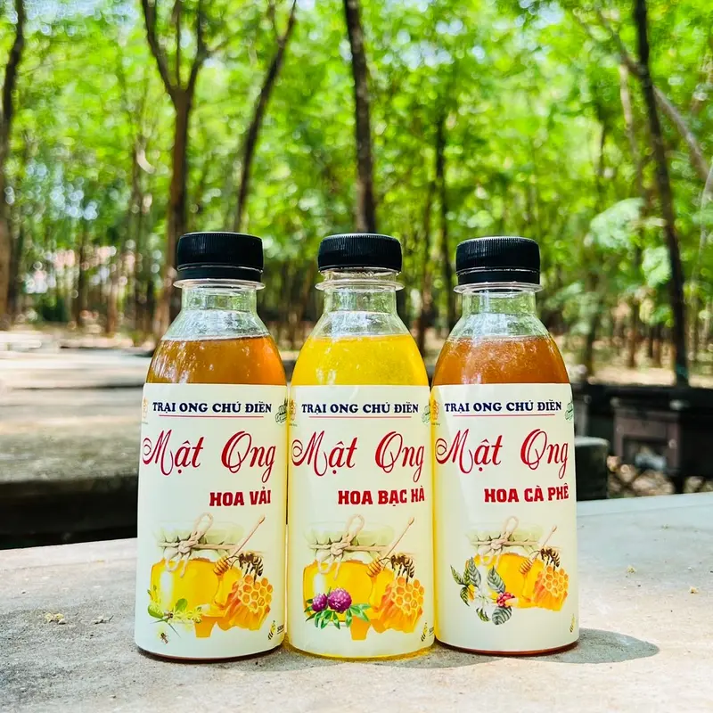 Combo Dùng Thử Mật Ong Trại Chú Điền ( 3 Chai 250ml Mật Bạc Hà + Mật Cafe + Mật Vãi) 0