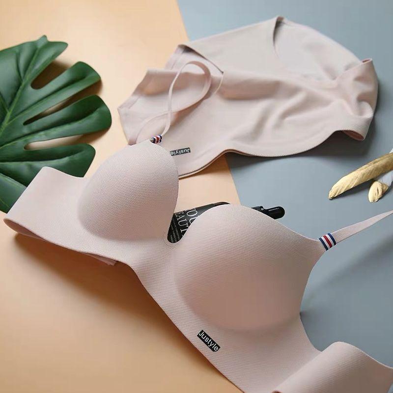 Product Introduction of Small Chest One-Piece Wireless Bra for Girls, Korean Style, Student, High School Student, Seamless, Push-Up, British Ice Silk Cover 1