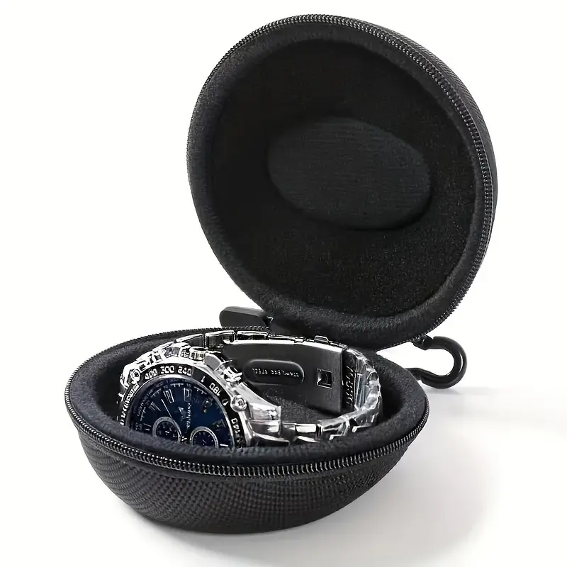 1PC Watch storage bag, travel watch case, single portable watch storage box with zipper for wristwatches and smart watches