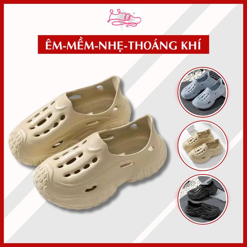 FORM NHỎ TĂNG 1 SIZE Mẫu Giày luchi nam nữ ôm chân thoáng khí không dây Đế Bằng Đế Bằng Nhung DéP Sandal giay sneakers  the thaon am