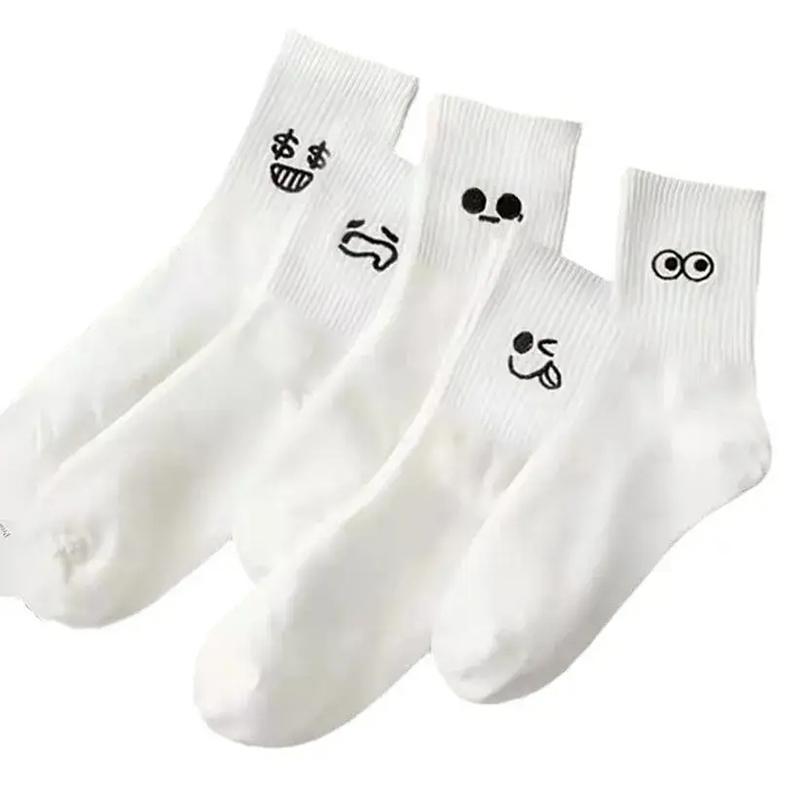 Product Introduction of Multiple New Styles Of Mid Length Men's And Women's Socks Cute Cartoon Striped Japanese Style Mid Length Socks Autumn And Winter Casual Womenswear 0