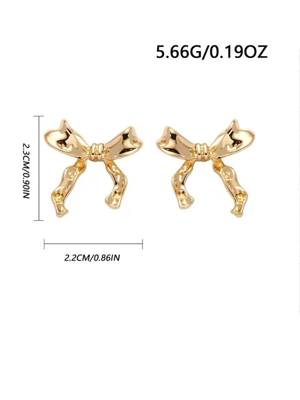 Bow Design Stud Earrings, Fashionable Jewelry for Women, Simple Jewelry for Party, Daily Clothing Decor, Trendy All-match & Exquisite Jewelry for Birthday Gift 1