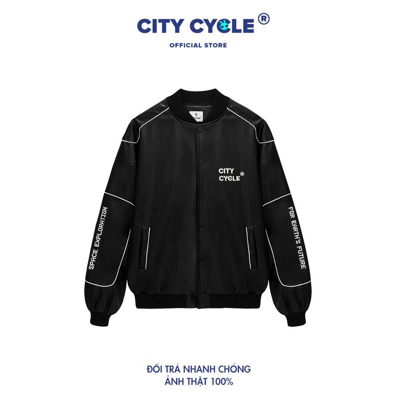 Áo Khoác Varsity Da PU Local Brand Cosmic Vision City Cycle nam nữ form rộng oversize Jacket Menswear aokhoac nam