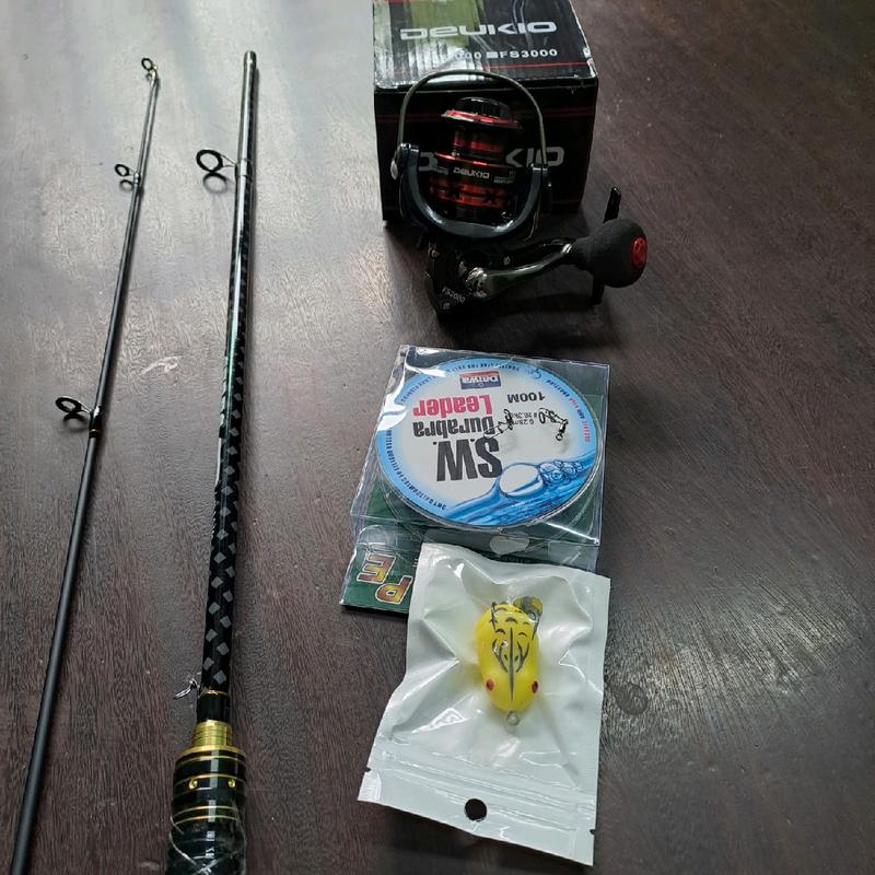 combo cần câu lure náy đứng ceres kèm máy deukio fs và phụ kiện