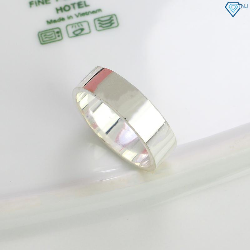 Nhẫn bạc thật nam trơn bản vuông NNA0218 Trang Sức TNJ