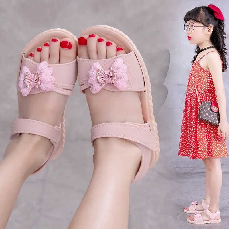 Dép Xăng Đan Bé Gái, Hàng Mới Về, Phong Cách Phương Tây, Siêu Nhẹ, Không Trơn Trượt, Thích Hợp Cho Bé Gái, Đi Biển Thường Ngày Giày Mùa Hè, Phong Cách Hàn Quốc