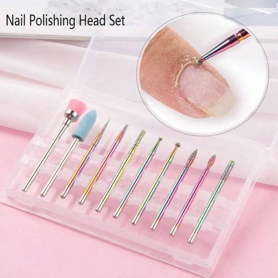 1 Set Nail Grinding And Polishing Head Set Exfoliating Polishing Tool Nail Drill Bits Set Nail Sanding Tool Manicure Accessories Cutics