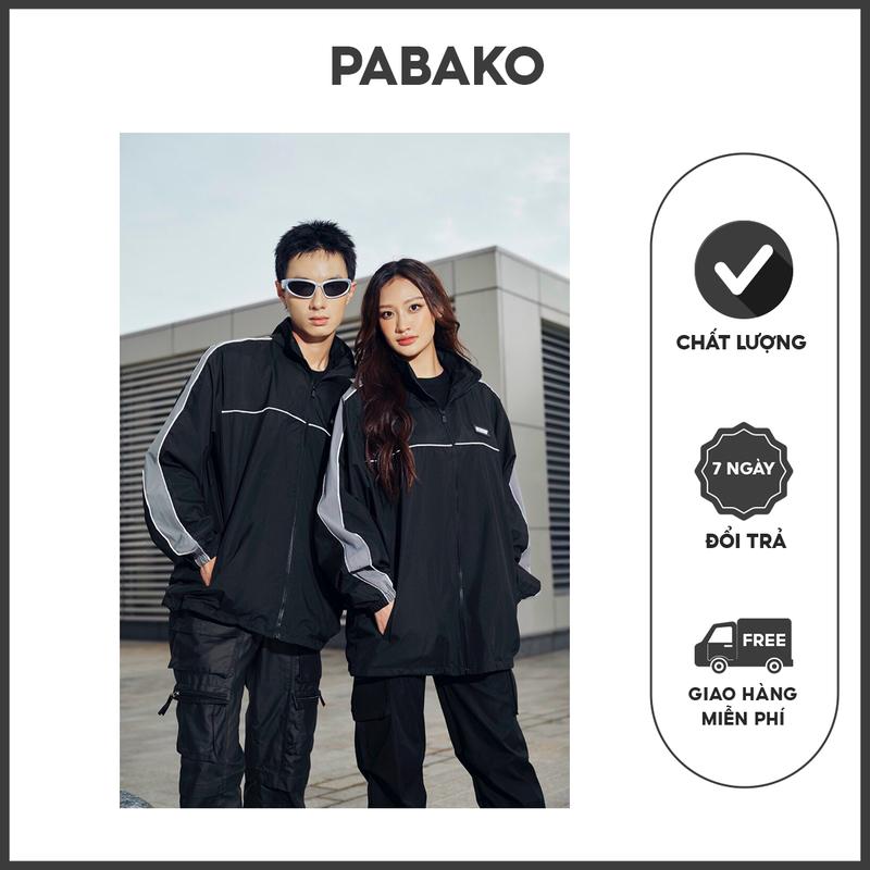   KG11  Áo khoác unisex 2 lớp chống nước nhẹ viền sọc 4 màu  4 size Menswear Nam Tay Dài Jacket Dài Tay Đen Tay Dài aokhoac nam 