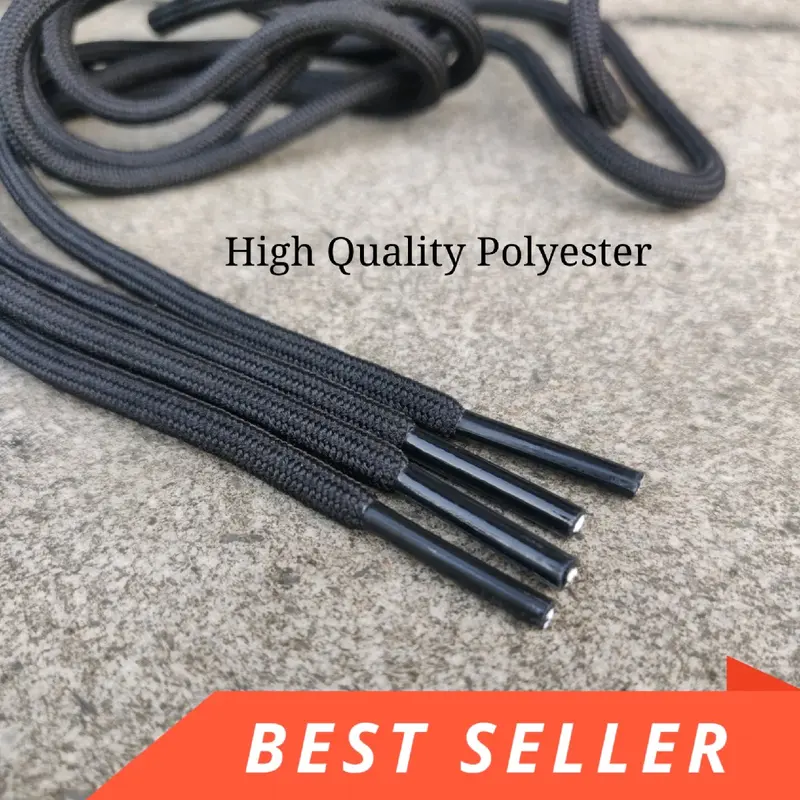 Tali Sepatu Safety Replacement / Premium Shoelaces Bulat Hitam Shoe Pria 1
