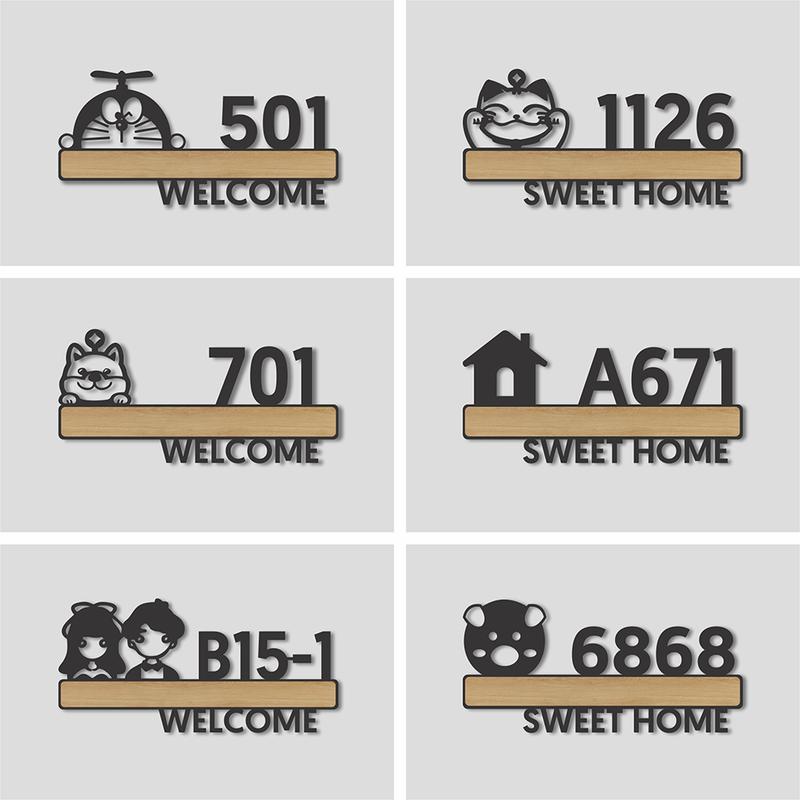 Bảng số nhà, homestay, biển số căn hộ bằng gỗ dán hoặc treo tường thiết kế theo yêu cầu decor theo phong cách vintage 7