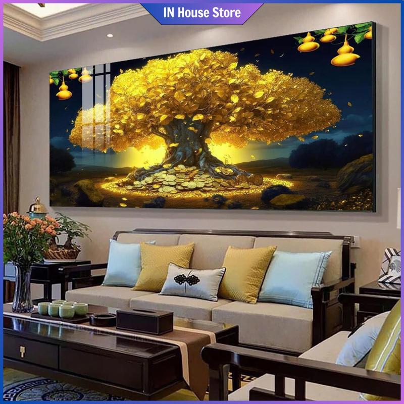  Tranh Tráng Gương Treo Tường Phong Thủy CÂY KIM TIỀN Trang Trí Nhà Phòng Khách Quà Tặng Tân Gia Khách Hàng Ý Nghĩa   Sản Phẩm Thiết Kế Theo Yêu Cầu  